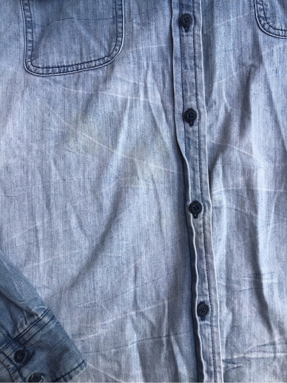 American Eagle Outfitters Faded Blue Denim Shirt - Picture 8 of 11